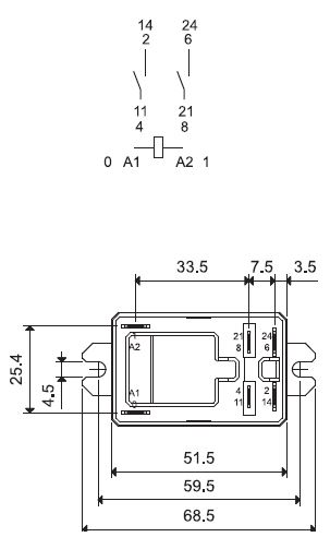 Relay: electromagnetic; DPDT; Ucoil: 24VDC; Icontacts max: 30A