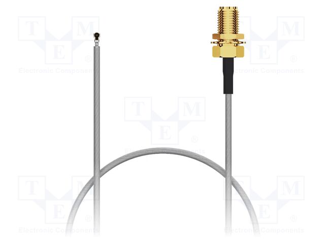 Cable; IPEX MHF 5L,RP-SMA female; grey; angled,straight; 0÷6GHz
