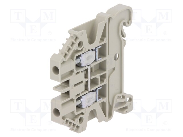 Splice terminal: rail; 2.5mm2; ways: 1; terminals: 2; grey; TS35; 1kV
