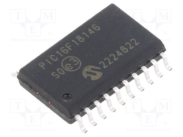 IC: PIC microcontroller; Memory: 28kB; SRAM: 2kB; EEPROM: 256B; SMD