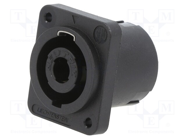 SPEAKON PANEL 4POLE BLACK