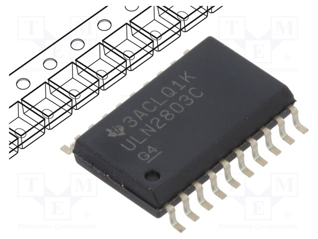 IC: driver; darlington,transistor array; SO20-W; 0.5A; 50V; Ch: 8