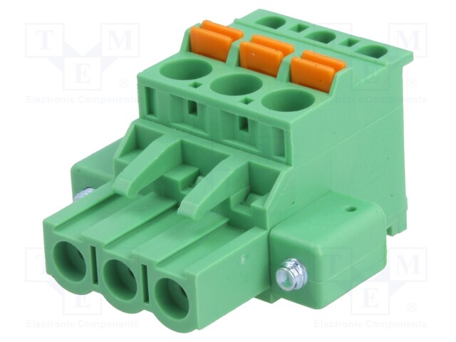 Pluggable terminal block; 5mm; ways: 3; angled 90°; plug; female