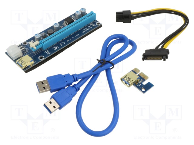 Riser; USB 3.0; blue; Application: Bitcoin Miner