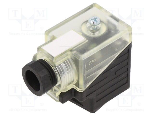 Connector: valve connector; plug; form A; 18mm; female; PIN: 3; 2+PE