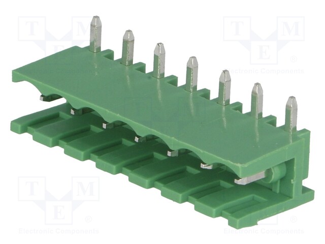 Pluggable terminal block; 5mm; ways: 7; angled 90°; socket; male