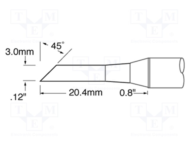 Tip; hoof; 3mm; 366°C; for soldering station
