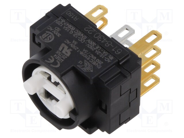 Contact Block, Series 61, 5 A, 250 Vac/dc, 3PST-NO, Solder Terminals