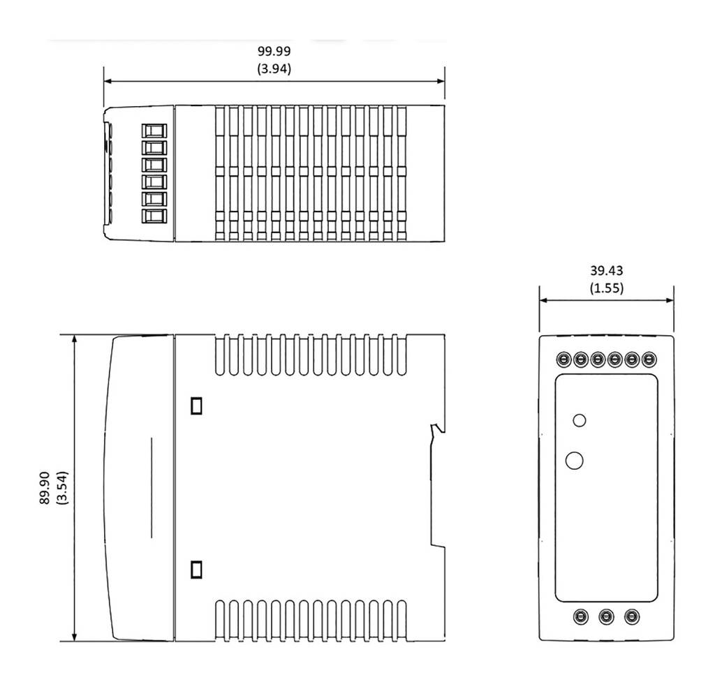 Power supply: switched-mode; for DIN rail; 40W; 24VDC; 1.7A; 3kV
