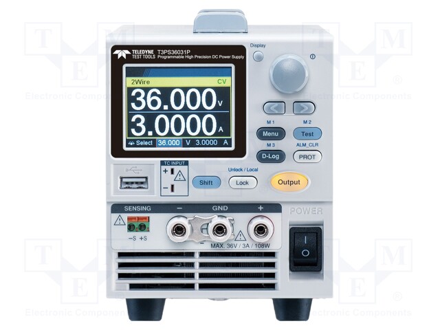 Power supply: programmable laboratory; 0÷36VDC; 0÷3A; 108W