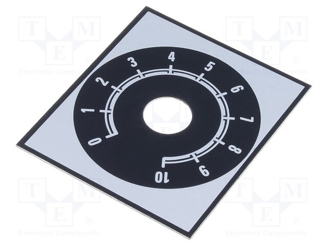 Scale; Range: 0 ÷ 10; 48x42mm; Øhole: 10mm; Mat: aluminium