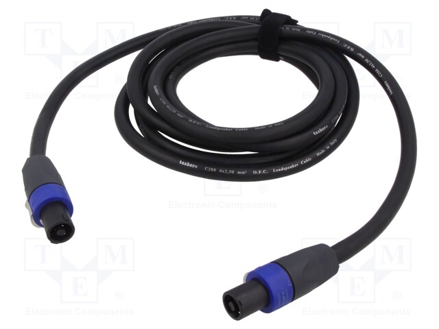 Cable; SpeakON female 4pin,both sides; 20m; black; Øcable: 10.8mm