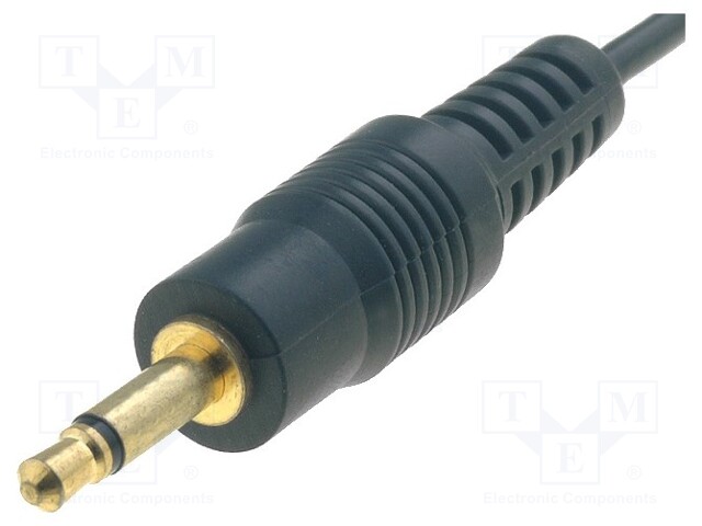 Cable; gold-plated; Jack 3.5mm 2pin plug,wires; 0.8m; black