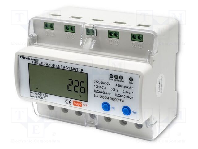 Counter; digital,mounting; for DIN rail mounting; three-phase