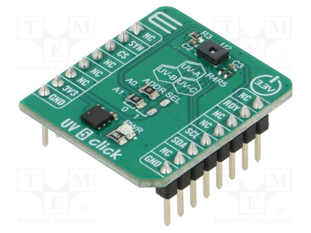 Click board; UV sensor; I2C; AS7331; prototype board; 3.3VDC