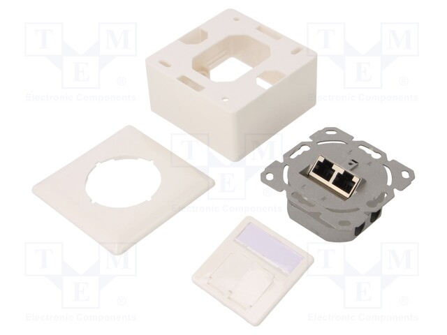 Socket; RJ45; Cat: 6; Keystone; RJ45 socket x2; Colour: white
