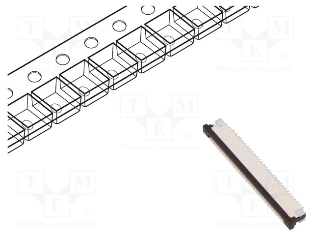 Connector: FFC/FPC; horizontal; PIN: 30; ZIF; SMT; 50V; 0.4A; tinned