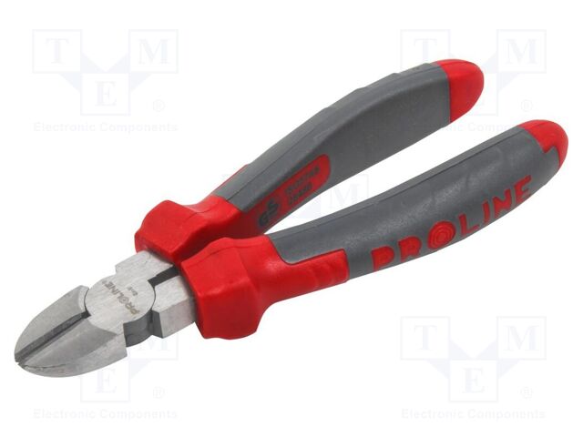 Pliers; side,cutting; ergonomic two-component handles; 180mm