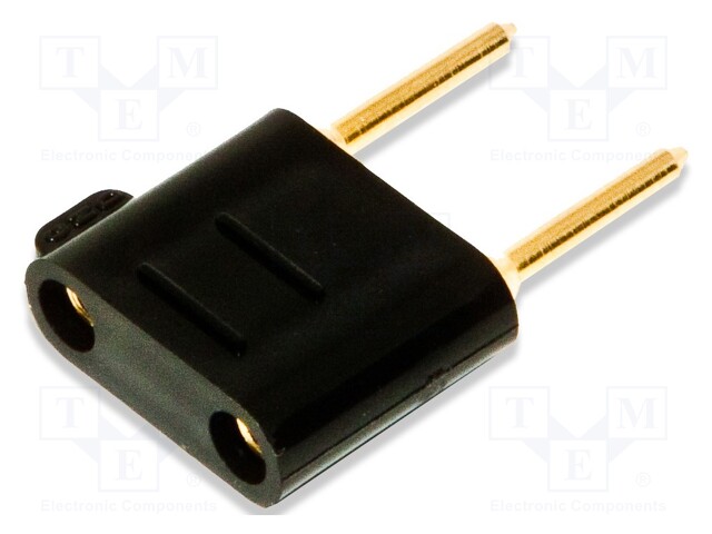 Stackable safety shunt; 2mm banana; 5A; black; 30.48mm
