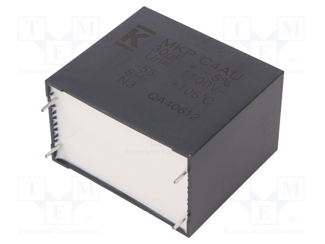 Capacitor: polypropylene; DC-Link; 30uF; ESR: 4.8mΩ; THT; ±5%; 23A