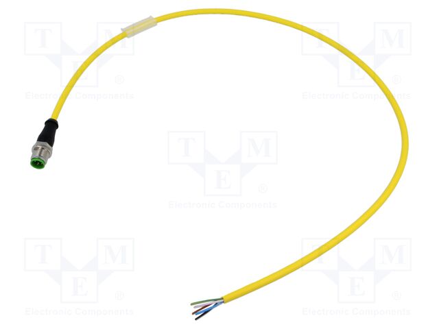 Connection lead; M12; PIN: 5; straight; 0.6m; plug; 125VAC; 4A; 7000