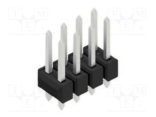 Connector: pin strips; pin header; male; PIN: 8; 2.54mm; THT; 2x4