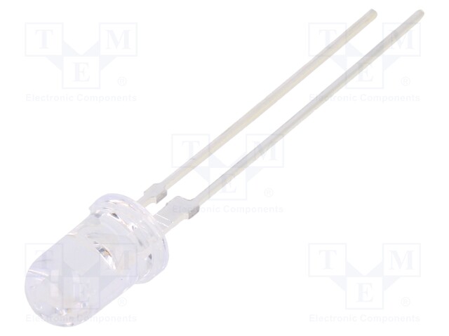 LED; 5mm; red; 6÷8lm; 15°; Front: convex; Pitch: 2.54mm