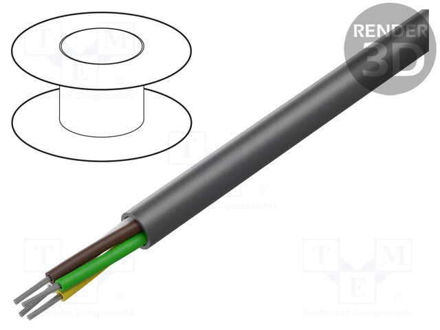 Wire; LiYY A; 4x22AWG; unshielded; 300V; PVC; Cu; stranded