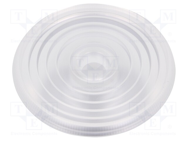 LED lens; round; Mat: PMMA plexiglass; transparent; H: 23.6mm