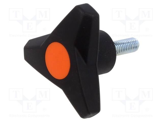 Knob; Ø: 63mm; Ext.thread: M8; 25mm; H: 30.5mm; technopolymer PA