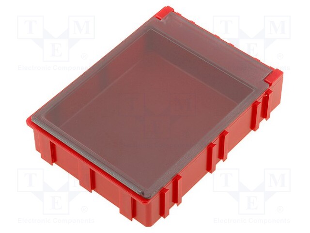 Bin; ESD; 68x57x15mm; Mat: Liastat (dispative); red