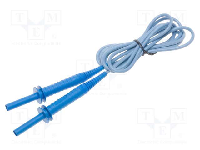 Test lead; banana plug-banana plug; insulated; Urated: 5kV; blue