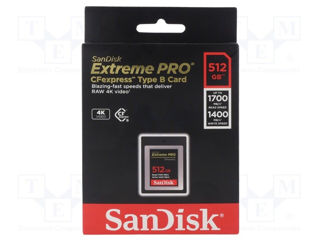 Memory card; Extreme Pro; CFexpress B; 512GB; Read: 1.7GB/s
