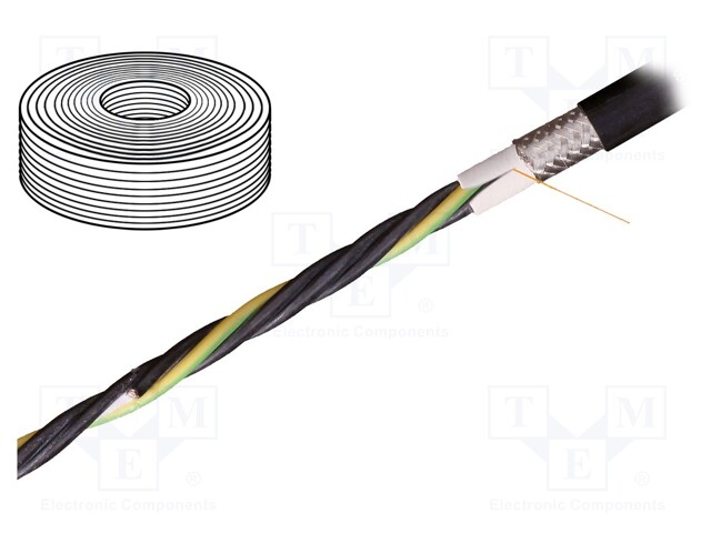 Wire: motor; chainflex® CF38; 4G16mm2; TPE; black; stranded; Cu