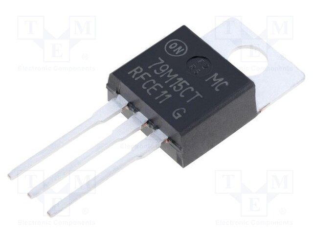 IC: voltage regulator; linear,fixed; -15V; 0.5A; TO220AB; THT