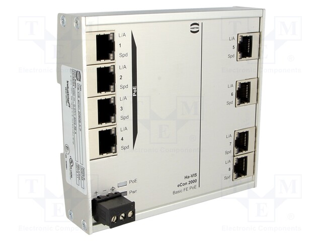 Industrial module: switch Ethernet; unmanaged; 9÷60VDC; RJ45