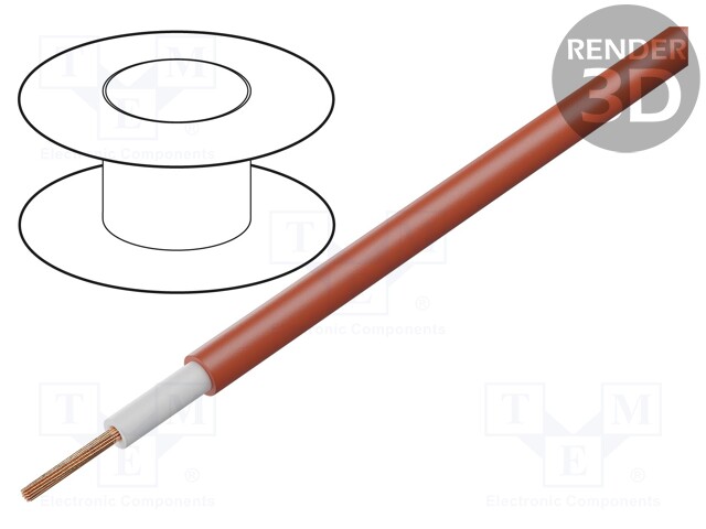 Wire; Li2G; stranded; Cu; 1x2,5mm2; silicone; red; 1kV; -50÷180°C