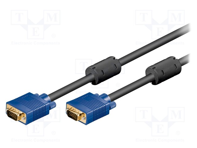 Cable; D-Sub 15pin HD plug,both sides; 3m; Colour: black