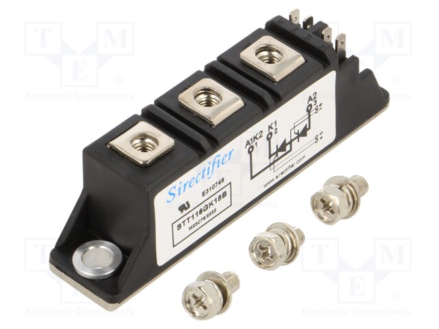 Module: thyristor; double series; 1.8kV; 116A; Ifmax: 180A; 21MM