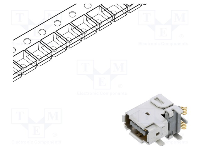 Socket; Connector: ix Industrial; IX; male; PIN: 10; B; gold-plated