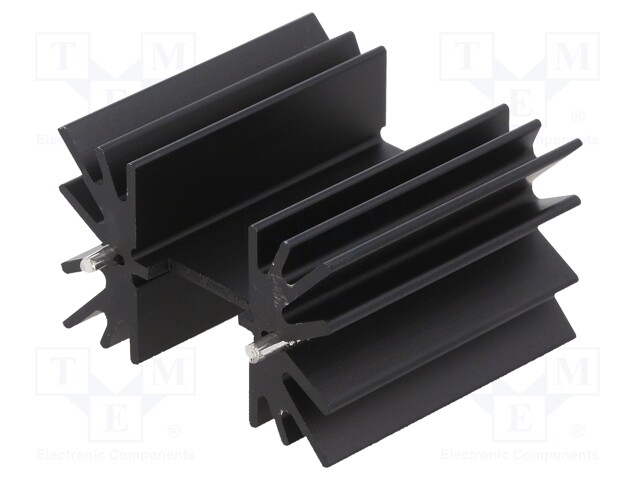 Heatsink: extruded; grilled; TO218,TO220,TO247; black; L: 38.1mm