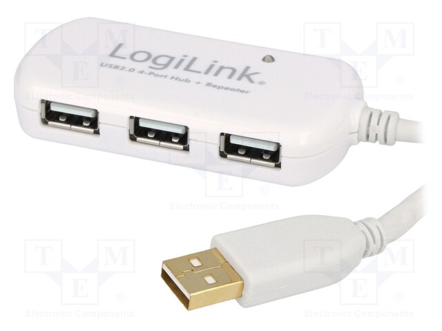 Hub USB; USB 2.0; PnP,repeater USB; Number of ports: 4; 480Mbps
