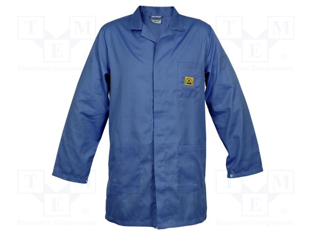Coat; ESD; XL (unisex); navy blue; 1÷100MΩ