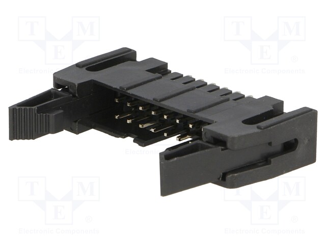 Socket; IDC; male; PIN: 16; straight; with ejector; THT; gold-plated