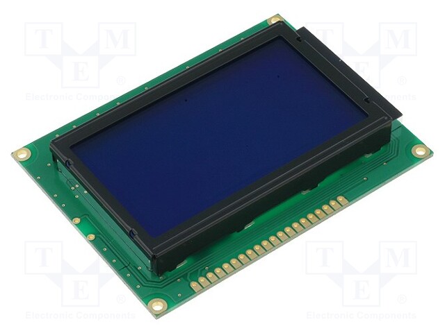 Display: LCD; graphical; 128x64; STN Negative; blue; 93x70x13.6mm
