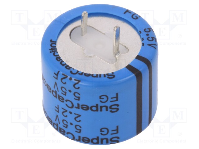 Capacitor: electrolytic; 2.2F; 5.5VDC; ESR: 35Ω; THT; -20÷+80%