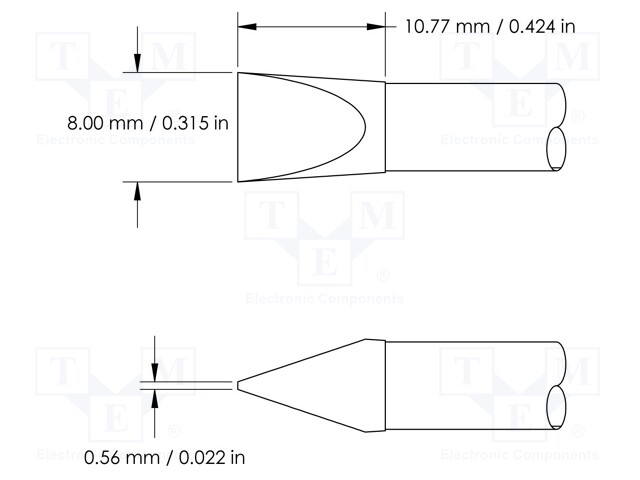 Tip; chisel; 8mm; 510°C; for soldering station; CV-H6-HTD,CV-UK6