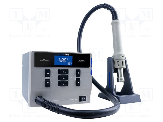 Hot air soldering station; digital; 1000W; 100÷480°C; Plug: EU