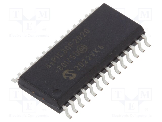 DsPIC microcontroller; SRAM: 512B; Memory: 12kB; SO28; 3.3÷5VDC