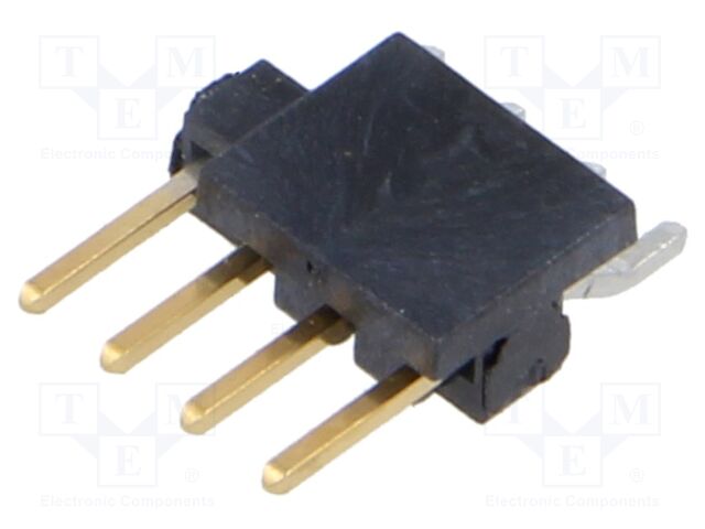 Connector: pin strips; male; PIN: 4; 2.54mm; gold-plated; SMT